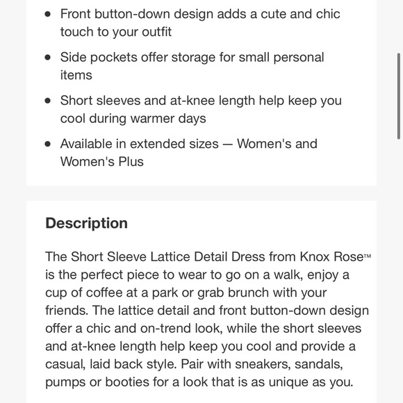 Knox Rose Short Sleeve Lattice Detail Dress - Picture 8 of 8